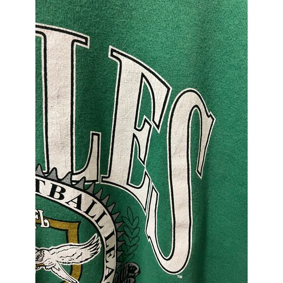 Vintage 90s Nutmeg Philadelphia Eagles NFL Crewneck Sweatshirt Kelly Green L - Picture 4 of 9